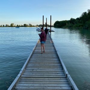 Taking a walk down the pier at the Deas Island Park
